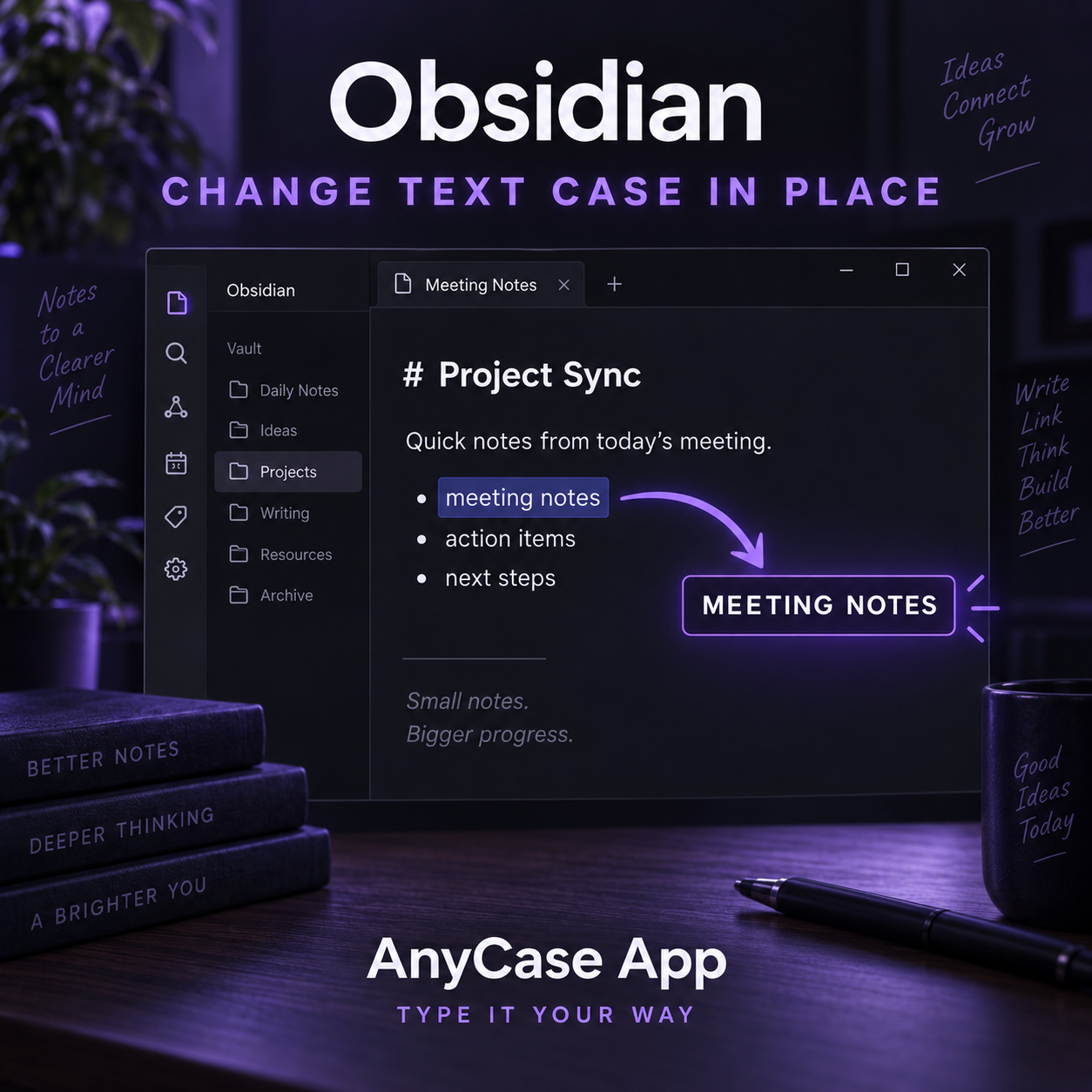 How to change capitalization in Obsidian