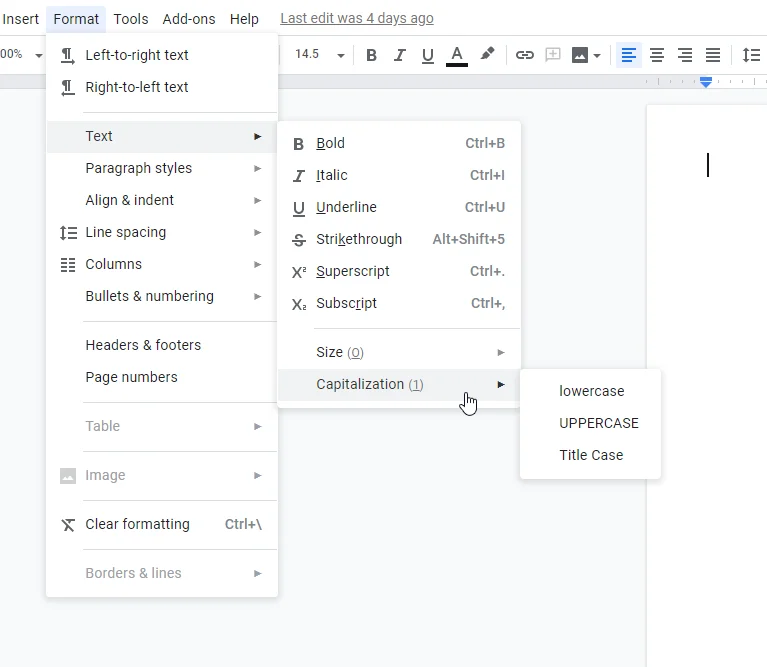 How to change lowercase to clearance uppercase