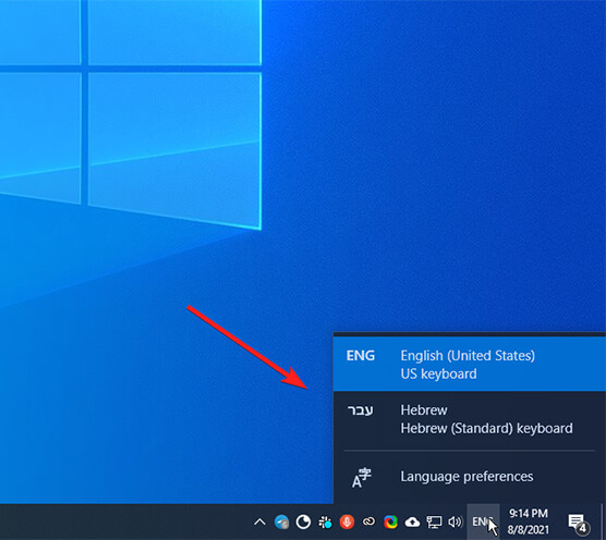 change language windows 10