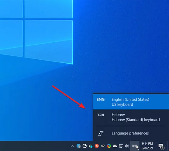 change language windows 10