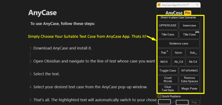 How To Change The Case Or Capitalization Of Selected Text In Obsidian