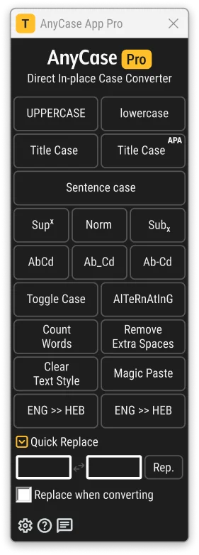 AnyCase Pro Interface